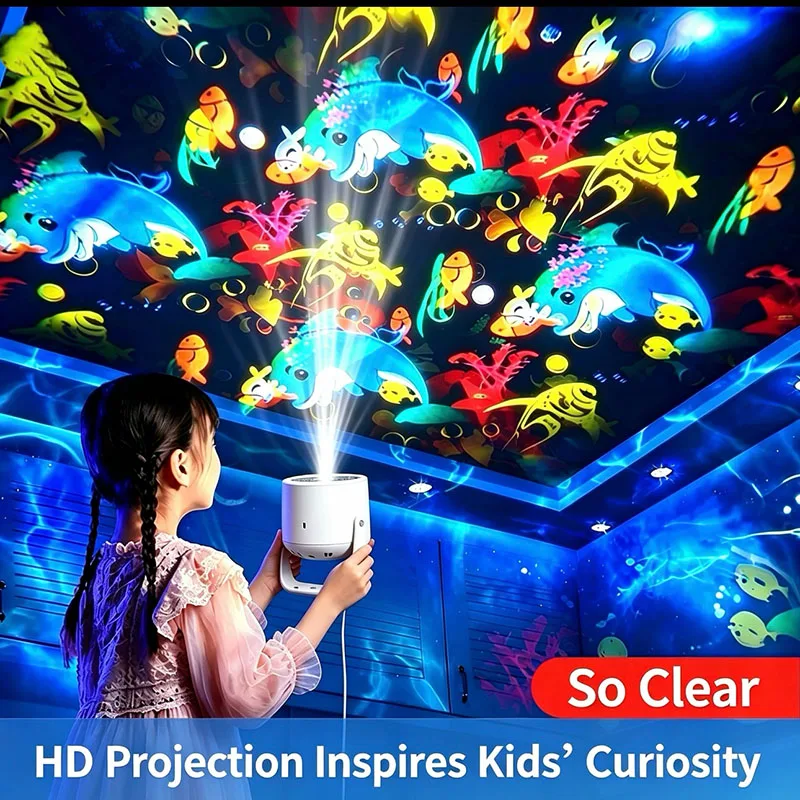 Kids Bedroom Christmas Gift, USB Dreamy Undersea Ocean World Atmosphere Projector Night Lamp