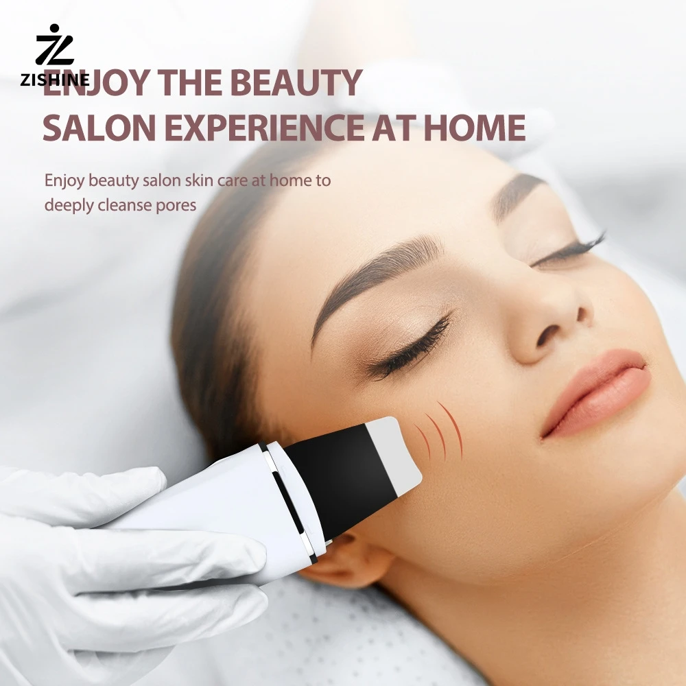 Professional ultrasonic facial cleansing device, deep ion cleansing and exfoliation, rechargeable skincare and beauty device.