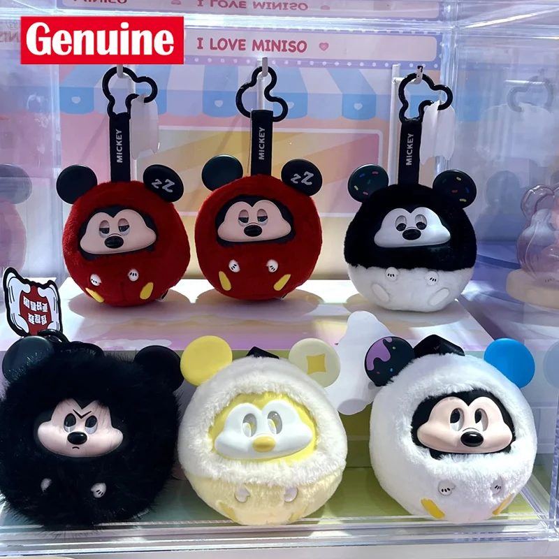 Original Miniso Disney Mickey Fun Collision Series Blind Box Vinyl Plüsch Puppe Tasche Anhänger Ornament Mystery Box Überraschungsgeschenk