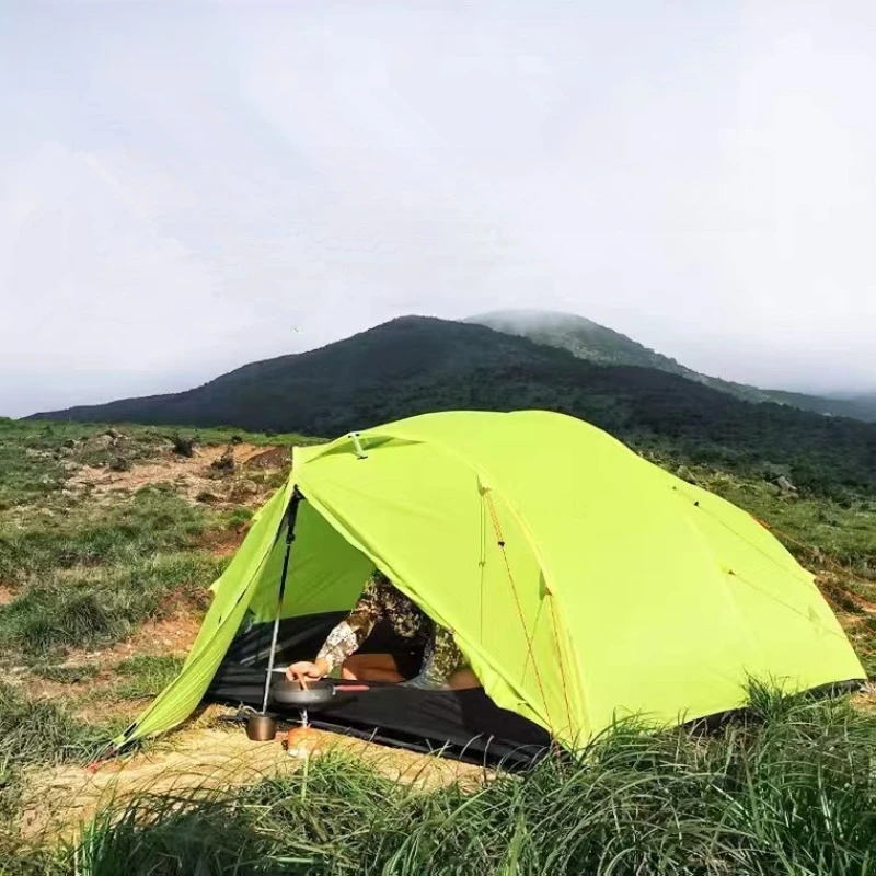 

Clear Sky 4 Outdoor Camping Tent Family Travel Park Mountaineering Double-layer Rainproof Tent Send Floor Cloth