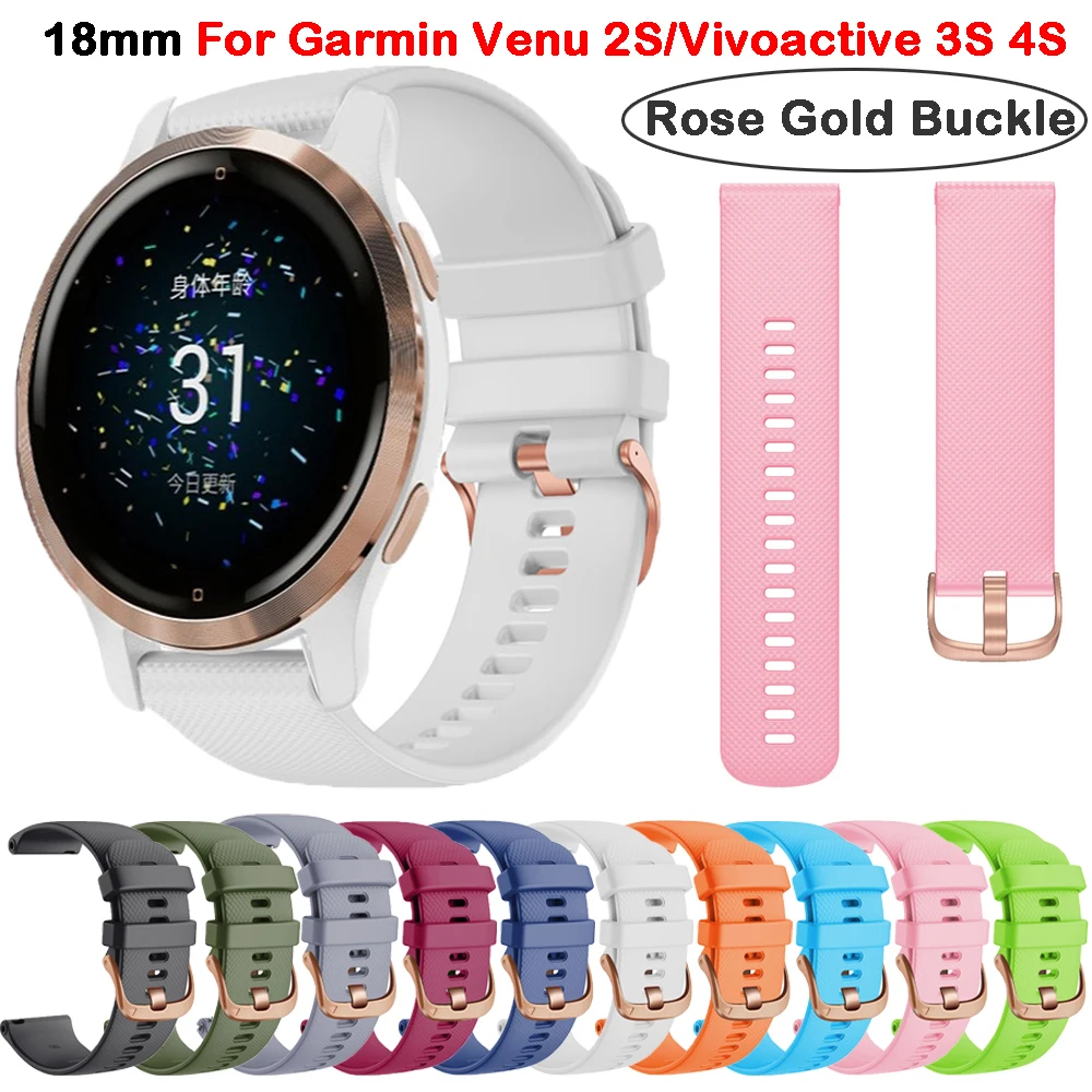 18mm Silikon band für Garmin Venu 2s Armband für Garmin Vivo active 4s 3s Handgelenk bänder Vorläufer 255s 265s Ersatz bänder