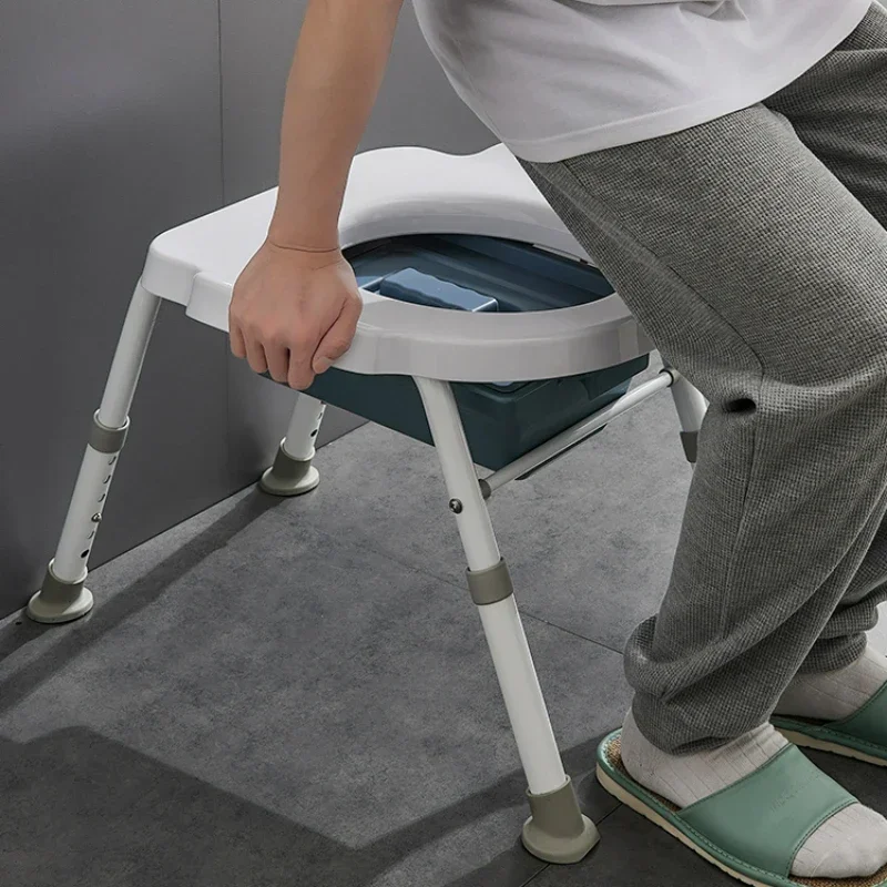 

Stable Elderly Potty Chair Nonslip, Constant Temperature Adjustable Maternity Toilet Frame, Comfortable Commode Chair