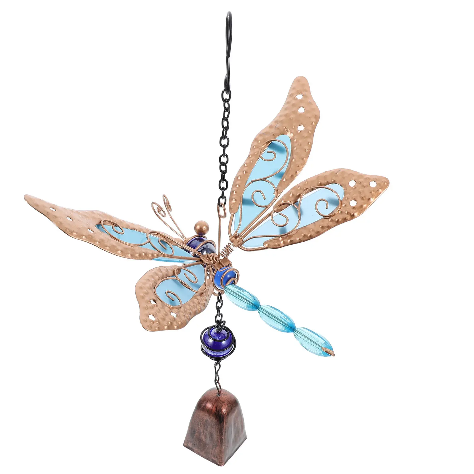 Dragonfly Wind Chime Outdoor Garden Patio Decoration Glow in The Hanging Bell for Yard Balcony Home Party Indoor