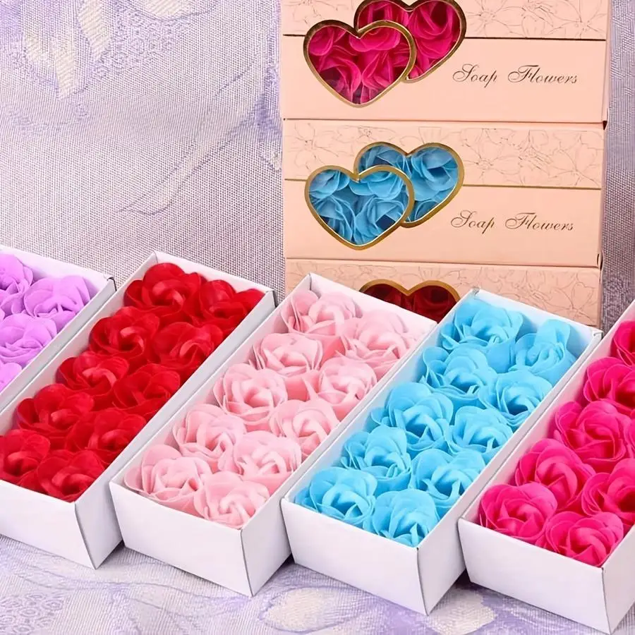 1/5/10/20/50/100pcs Valentine'S Day s Heart-Shaped Box Rose Soap Flower Gift Box Wedding Eternal Flower Gift Box Mother'S Day Pr