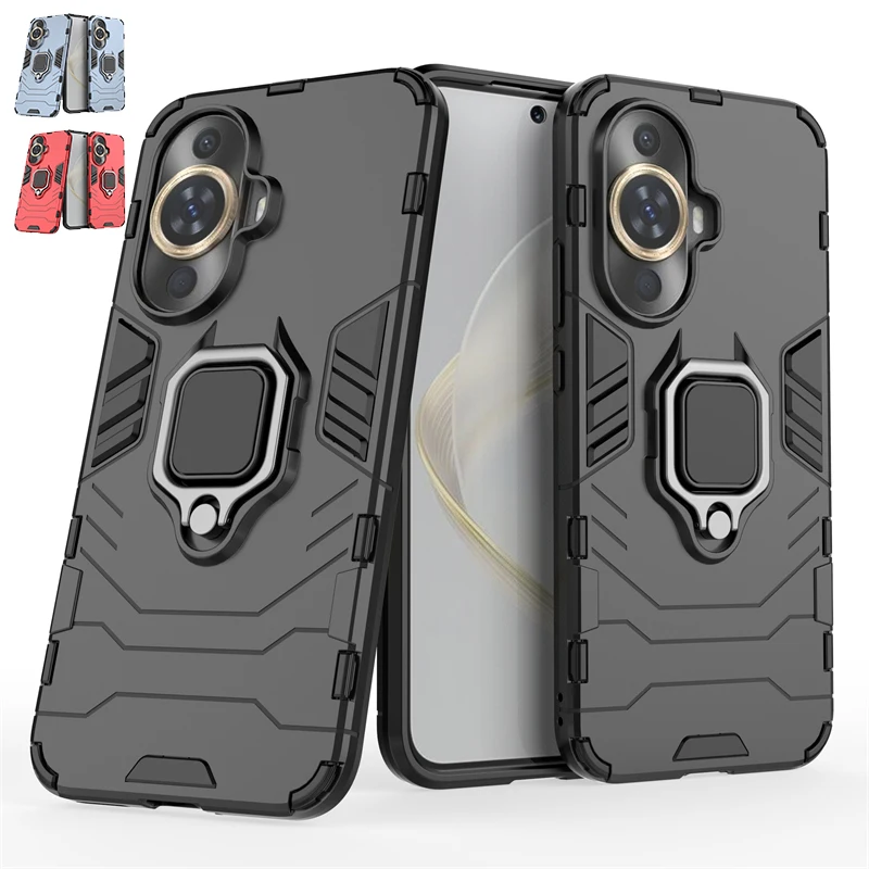 

For Huawei Nova 12S Case Cover Huawei Nova 12S Capas New Bumper Armor PC Ring Magnetic Metal Holder Cover Huawei Nova 12S Fundas