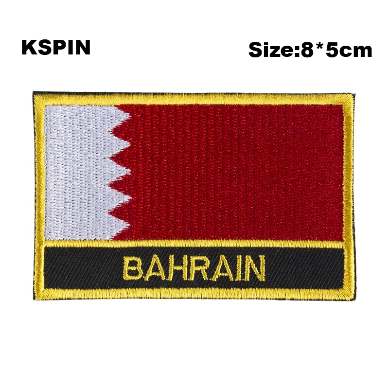 

5pcs a lot Bahrain Flag Embroidery Patches Iron on Saw on Transfer patches Sewing Applications for Clothes in Home&Garden