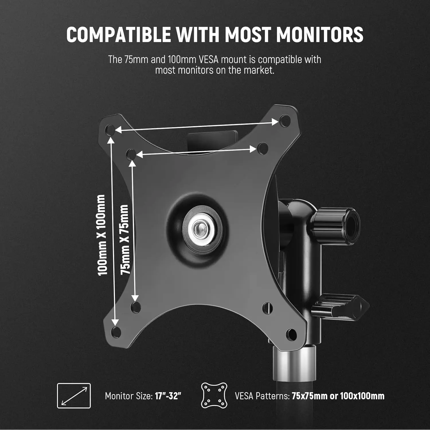 NEEWER Monitor-Mount-Adapter mit Schnellverschluss für VESA-Mount 270 ° Verstellbarer 5/8" C Standlichtständeradapter aus Metall MA010 ﻿ – Detail 3
