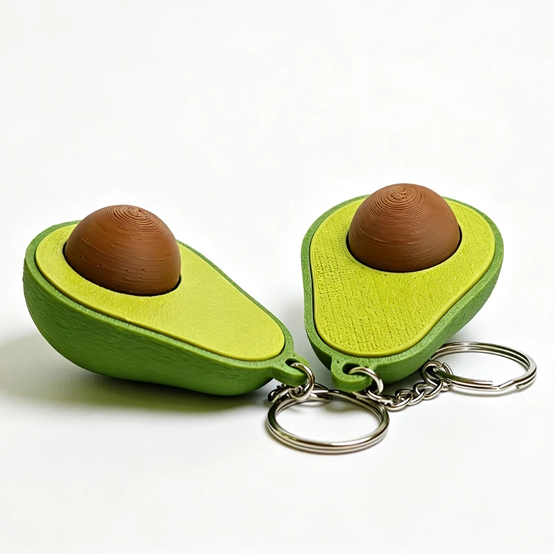 Avocado 3D Printed Clicker Fidget Keychain Backpack Charm Stress Relief Toys ADHD Anxiety Novelty Idea Gifts for Kids Boys Girls