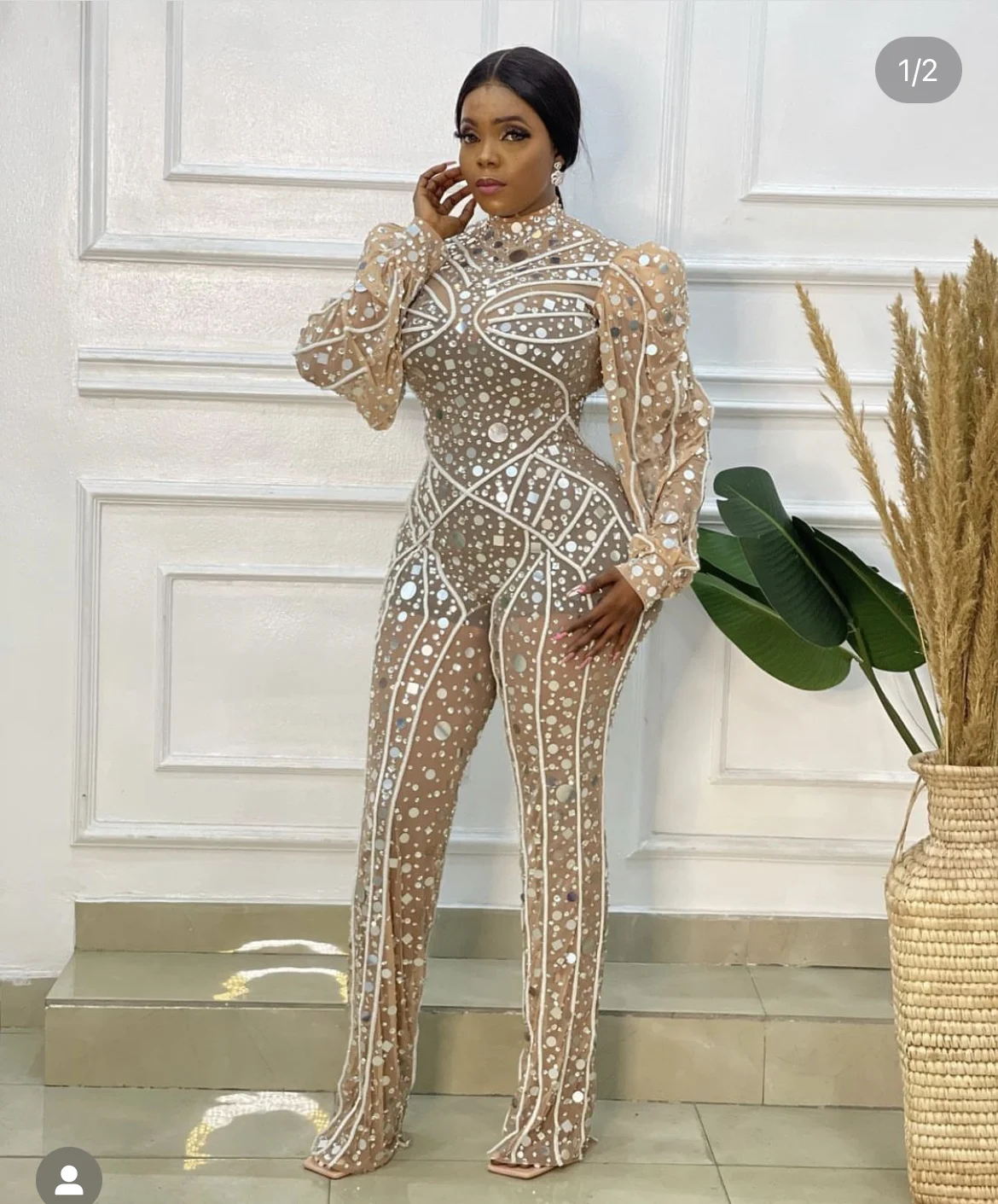 

Birthday bodysuit celebrity long sequin tight fitting jumpsuit, celebrity party fashion jumpsuits singer outfit
