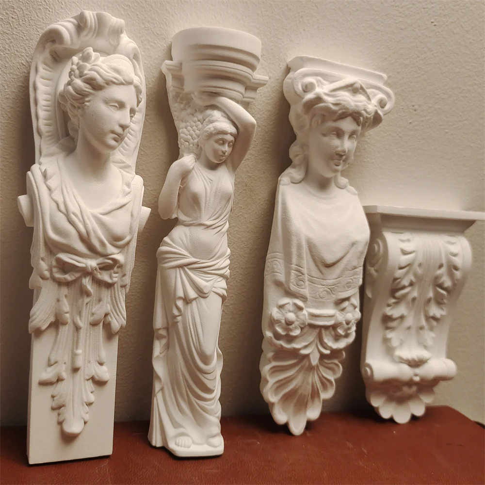الكلاسيكية Caryatid العمود النحت الجبس تمثال نصفي خمر سطح المكتب ديكور مع الجمالية الرومانية تحصيل لهجة المنزل هدية