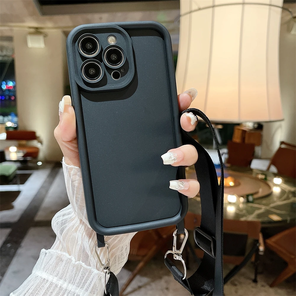 Umhängekordel-Halskettenhülle für iPhone 18 17 16 14 11 12 13 15 Pro Max Plus XS XR Stoßfeste Weiche Silikonhülle – Detail 4