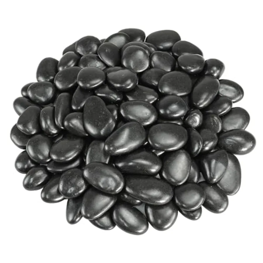 

River Rocks for Landscaping 0 Black Pebbles for Indoor Plants Decorative Rocks for Planters High Polished Stones for Vase Fille