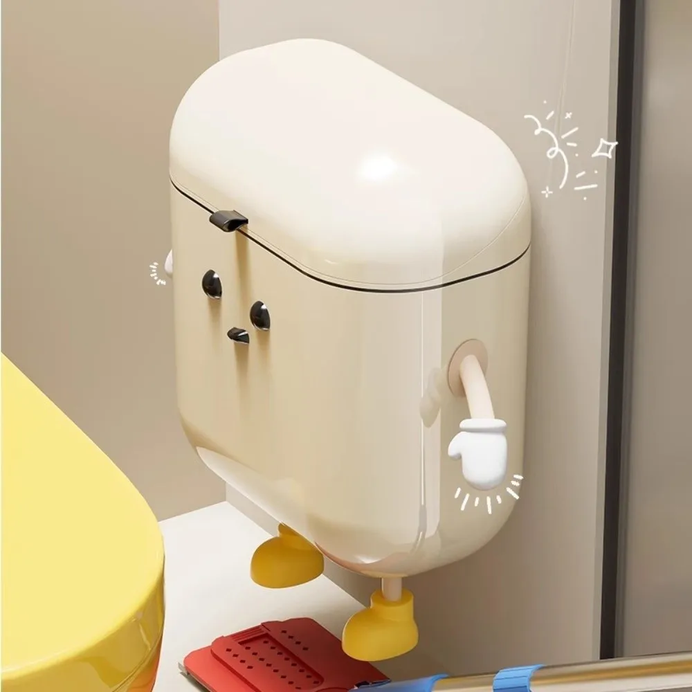 

Cute 9L/12L Litter Bins Large Capacity Cartoon Wastebasket Separate Trash with Cover Recycle Bin Bathroom