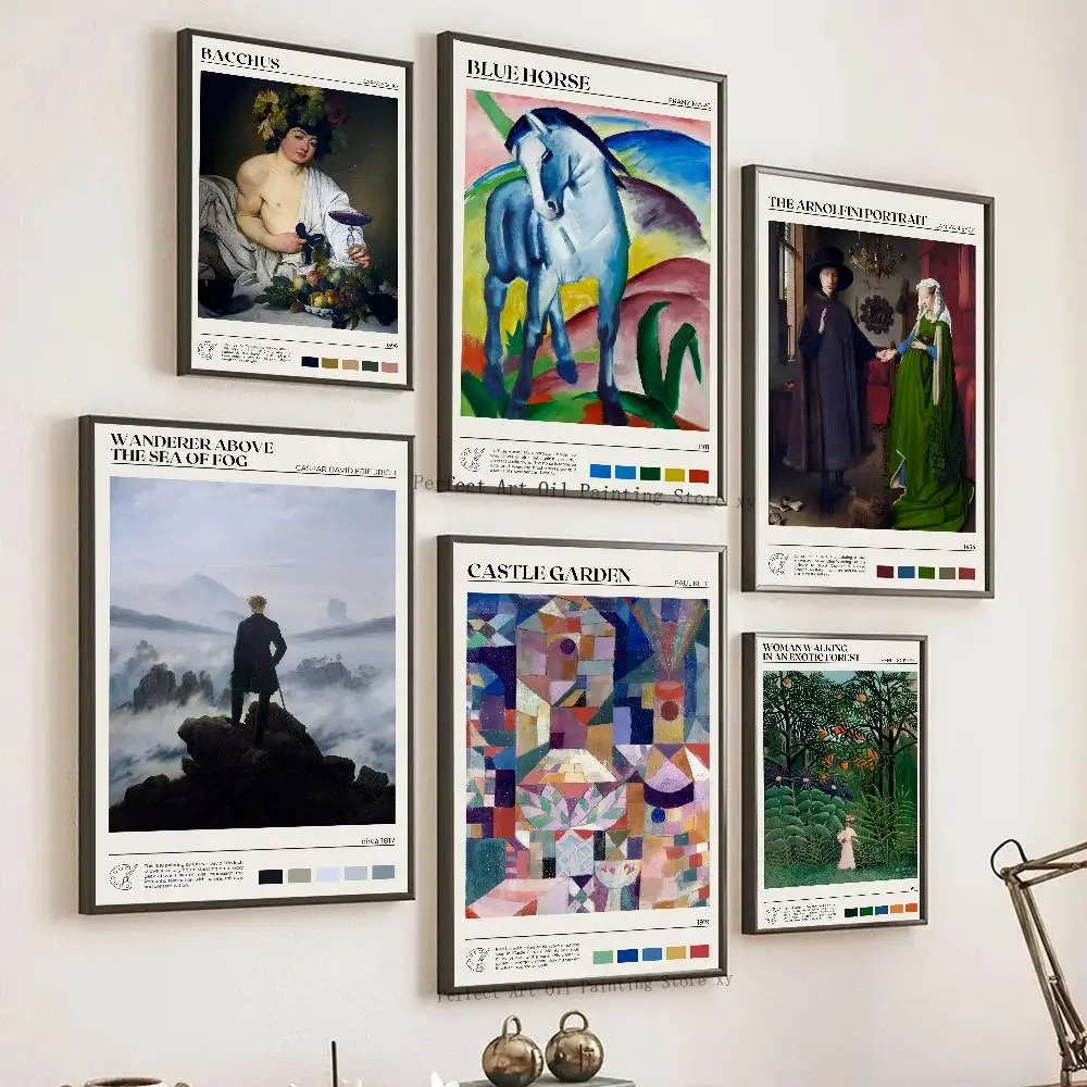 Classic Renaissance Portrait Poster Self-adhesive Art Room Entrance Restaurant Wall Decor Art Painting
