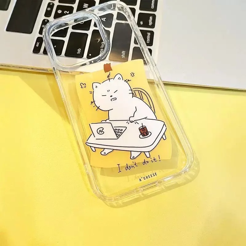 SEIRASSIM funny cartoon cat phone case for iphone 16 pro max 15 plus 14 13 11 back cover for iphone 12 pro xr xs x 7 p 8 se3 se2