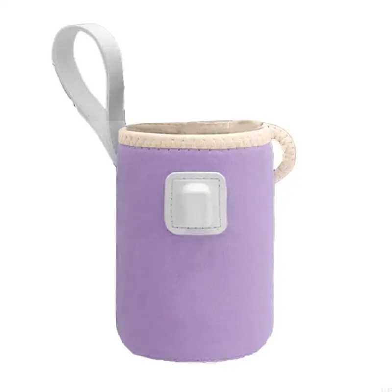 D84E USB Milk Warmer Bags Travel Water Heat Keeper พร้อมสายเคเบิลชาร์จและที่จับเครื่องทำความร้อนขวดเด็กสำหรับรถเข็นเด็ก