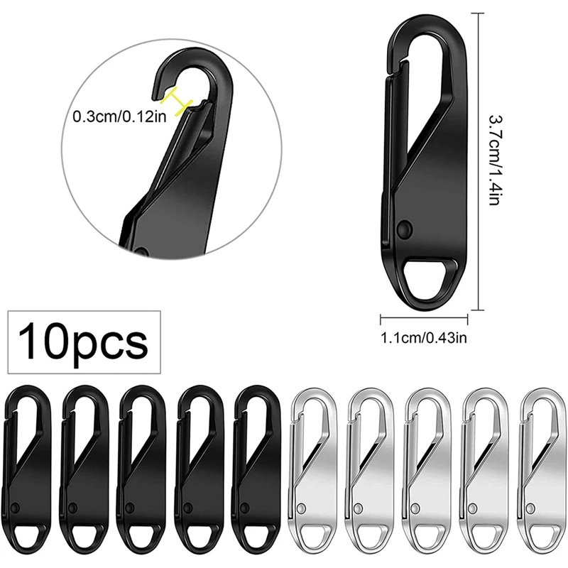 A85Q-ซิปเปลี่ยนโลหะ (10 ชิ้น),แท็บโลหะสําหรับซ่อมซิป,สําหรับเสื้อผ้า,กระเป๋าเดินทาง,กระเป๋าเดินทาง,กระเป๋าเป้สะพายหลัง,งานฝีมือDiy
