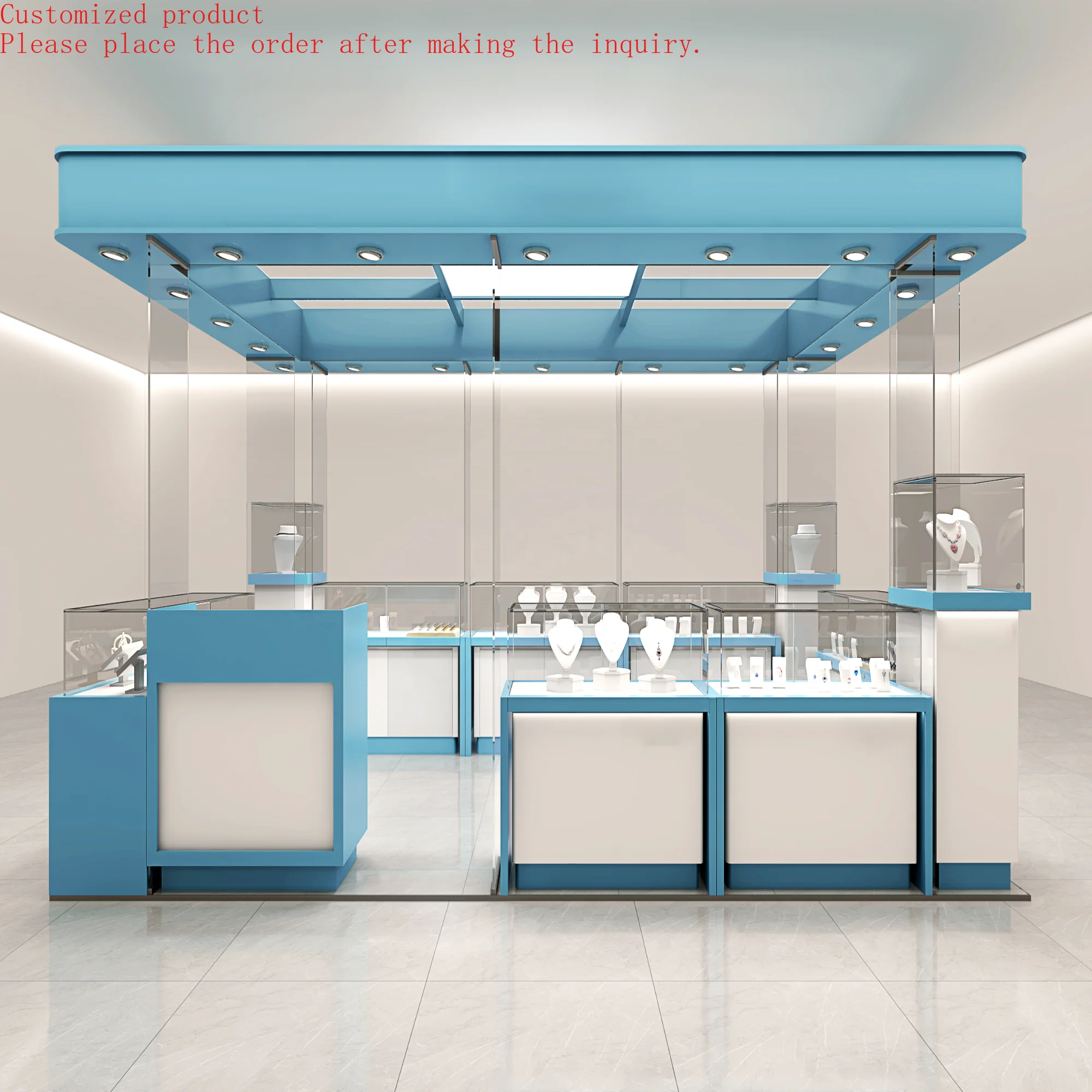 

Luxury Jewellery Display Showcase Shop Counter Cabinet Jewelry Store Showcase Counter Design Glass Furniture Jewelry Kiosk