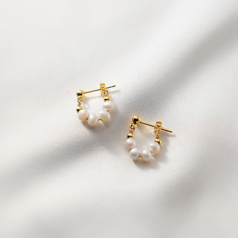 Pendientes de perlas barrocas naturales para mujer y niña, joyería de fiesta Simple europea, moda coreana nuevo