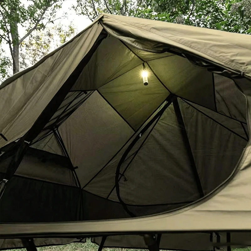 Portable Camping Tent for Two – Two-Person Family Camping Tent with Folding Bed – Lightweight
