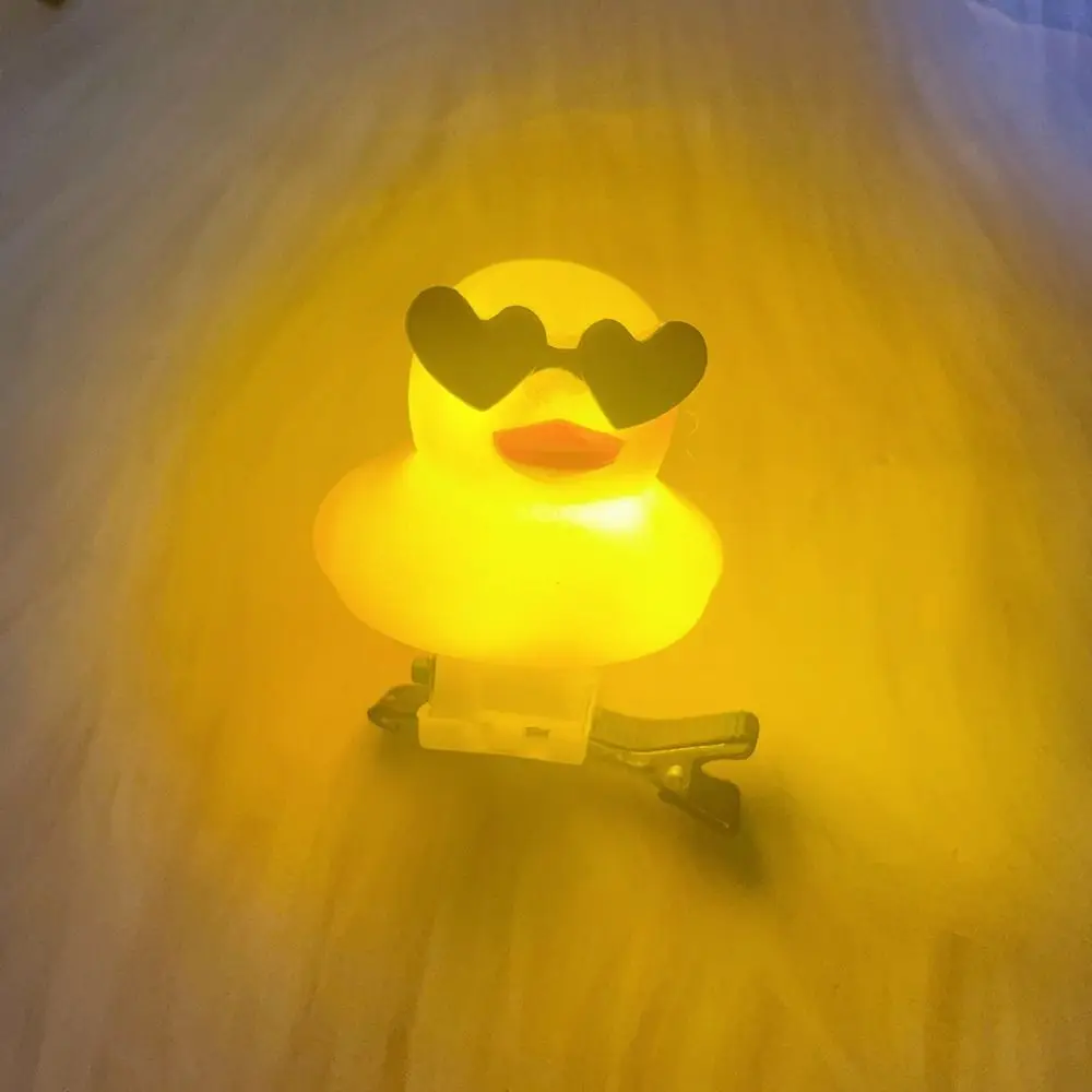 Headdress Little Yellow Duck Glowing Duck Hair Clip Bowknot Kawaii Cartoon Hairpin Cute Spring Hair Hooks Children