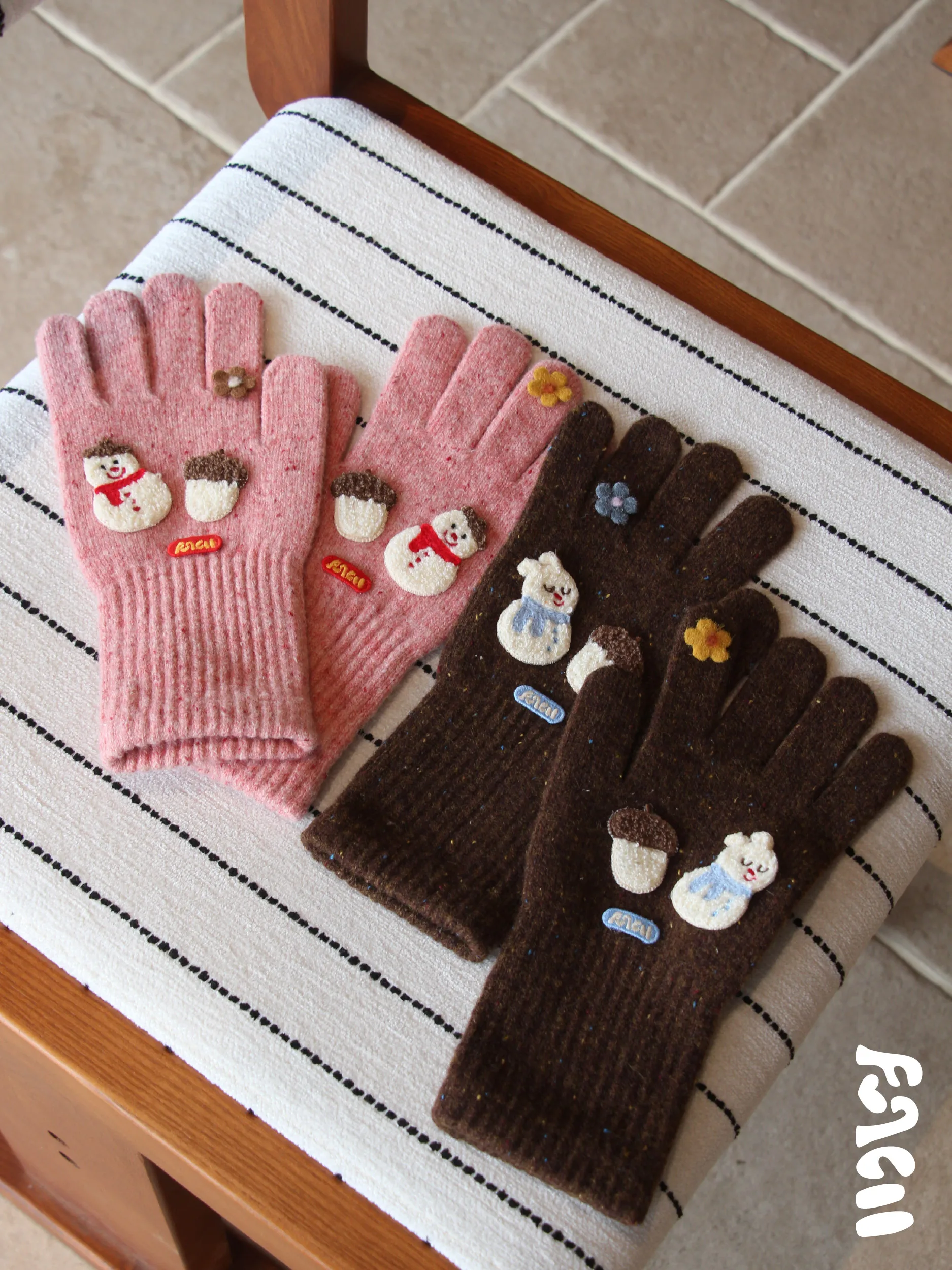 funcoo-original-design-thickened-woolen-knitted-touchscreen-gloves-women's-cycling-warm-gloves-fingerless-autumn-winter-hats