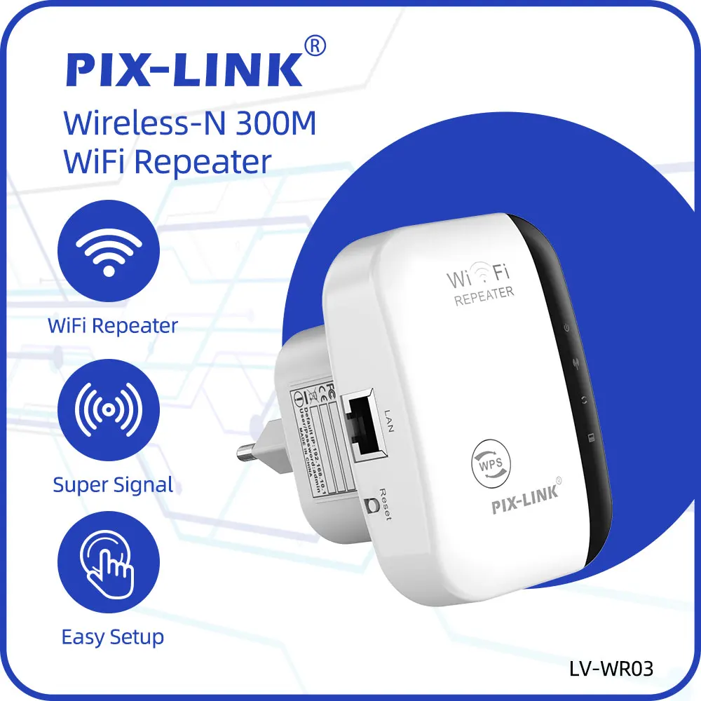 PIX-LINK WR03 Wireless WiFi Repeater Extender 300M White Wi-Fi Amplifier 802.11N/ B /G Booster Wireless-N Repetidor Access Point