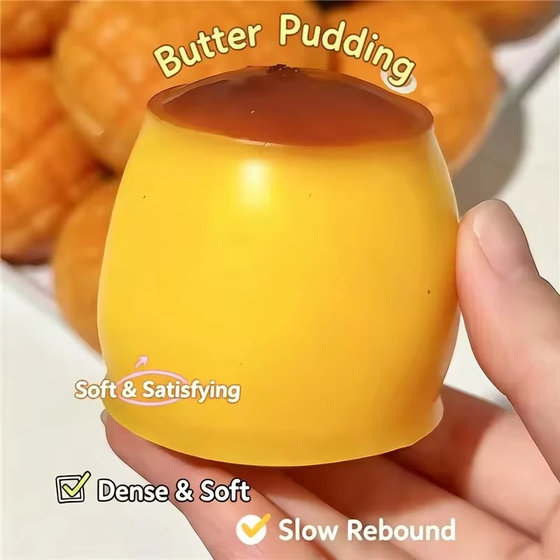 New Crunchy Bead Filled Pudding Squishy ASMR Squeeze Toy Soft Sticky Stress Relief Sensory Fidget Toy For Adults