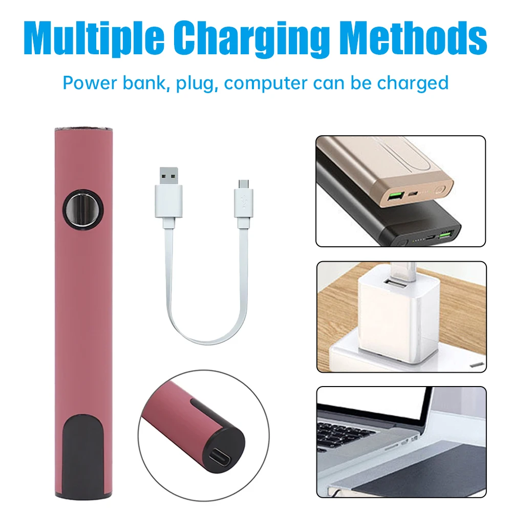 

Portable Electric Soldering Iron Pen USB Charging 400mAh 510 Thread Heat Tips Button Voltage Adjustment for Welding