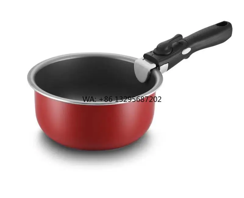 Juego de utensilios de cocina de aluminio antiadherentes de alta calidad, sartenes ecológicas para cocinar en casa, cazuela con mango extraíble