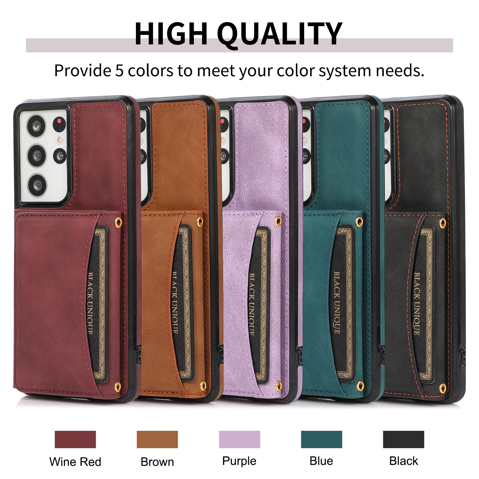 Suitable for Samsung A57 triple-fold multi-card wallet with card slot. Galaxy A17/A26 touch-sensitive anti-drop phone case.
