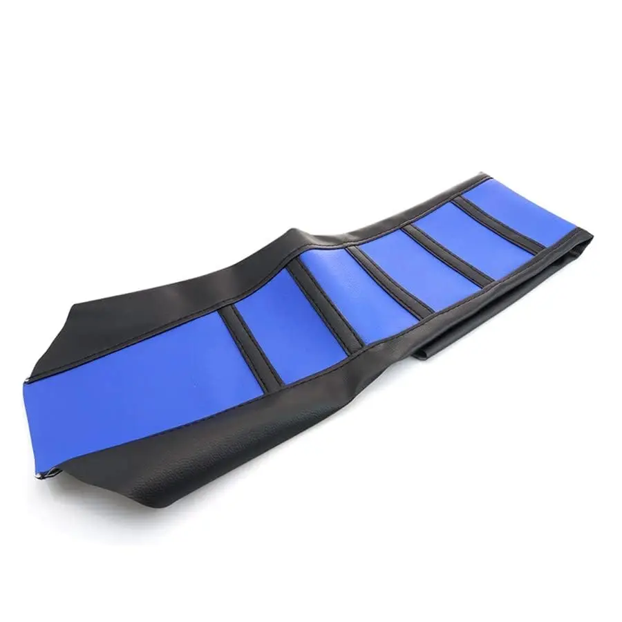 Rubber Gripper Soft Motorcycle Dirt Bike Seat Cover Rib Skin Anti-Slip Pad Blue