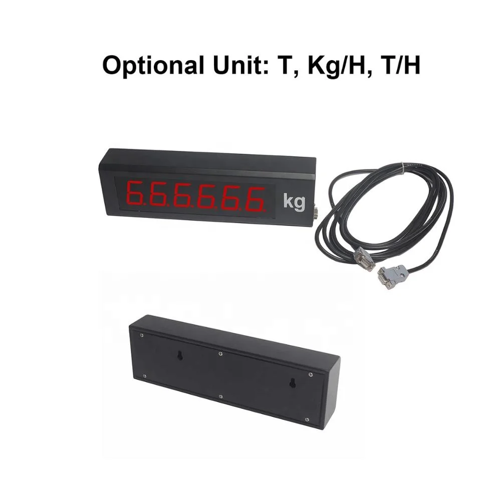 LED remote display with RS232 and RS485 communication to show weight and flow