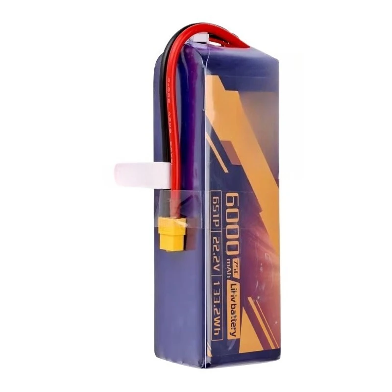 2/3/4/6S 6000mAh 75C High-Capacity High-Discharge LiPo Battery for RC Aircraft, FPV Drones, & Multirotors with XT60/XT90-S Plug