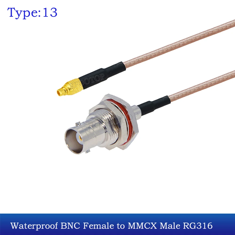 1Pcs RG-316 Waterproof BNC Female to MMCX Male/Female RG316 50 Ohm Pigtail RF Coaxial Extension Cable Coaxial Jumper Cord