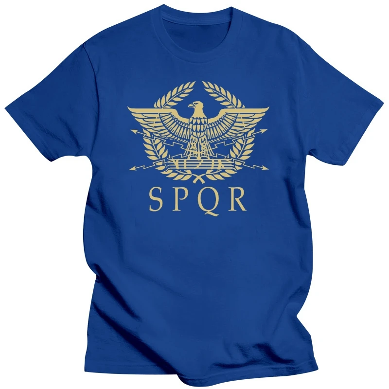 Roman Empire Emblem T Shirt Mens Cotton T-shirts Graphic Tshirt Short Sleeve Coat Of Arms Gladiator Imperial Golden Eagle Tee