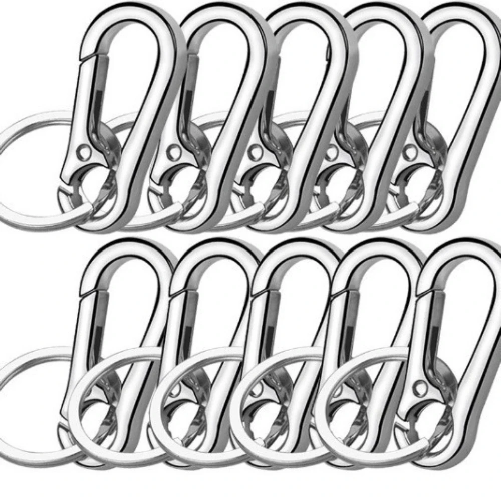 1PC Metal Carabiner Shape Key Ring Carabiner Clip Keychain Keyring Key Holder Clips Hook Holder Organizer for Car Keys Finder