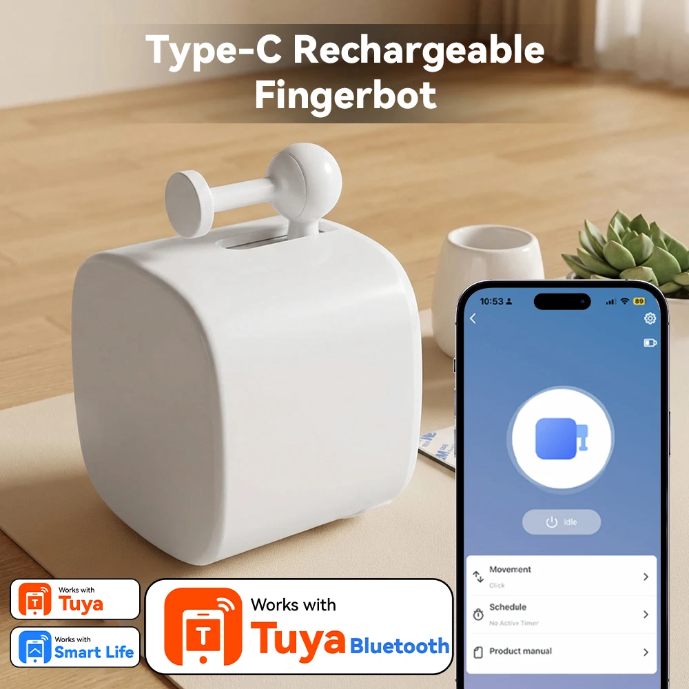 Smart Fingerbot Plus Bluetooth-Knopfdrücker Smart Life App Timer-Schalter für Kaffeemaschine Alexa Google Home 3 Arme 500mAh