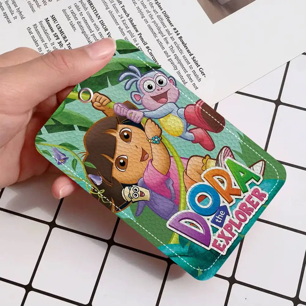 Cartoon D-Dora The E-Explorer Keychain Card Holders Keyring Bank Bus ID Credit Cards Key Ring Chains