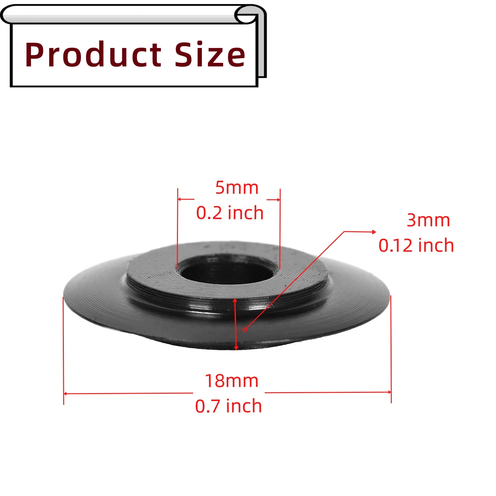 Ruimou 10pcs Metal Pipe Cutter Blade Replacement Cutting Wheel (18x3x5mm) for 3-28mm 3-35mm Copper Pipe Aluminum Pipe Etc