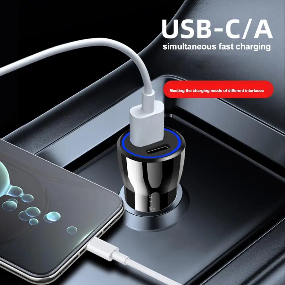 Vehicle Phone Charger Compact Size Universal Pd20w Fast Charging Car Charger Adapter with Overload Portable Auto