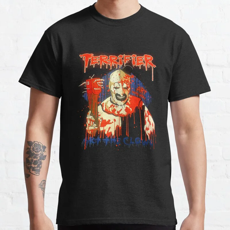 

The Clown Greatest Kills Tour Season Halloween evil Vintage Horror movie Terrifier Retro Scream film Printed t shirt for men