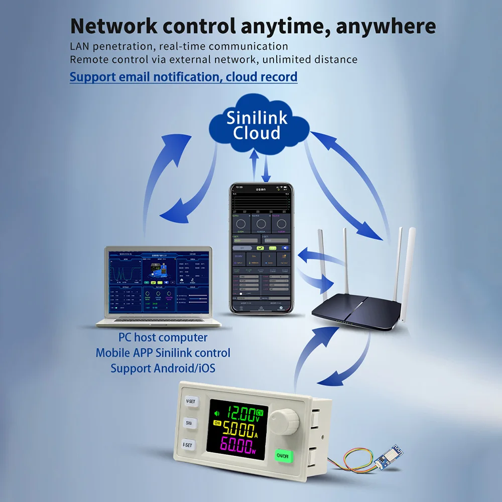 SK60X DC-DC 6-36V Buck Boost Converter Regulowany zasilacz regulowany Stałe napięcie Stały prąd Moduł ładowania słonecznego