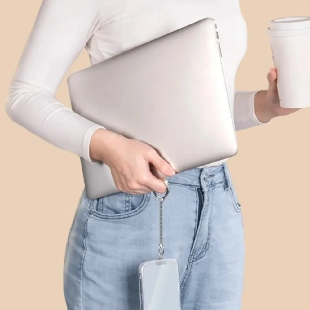 Cute Cat Head Metal Phone Case with Lanyard And Detachable Ring Buckle Multi-Functional Chain Cell Phone Strap Accessory