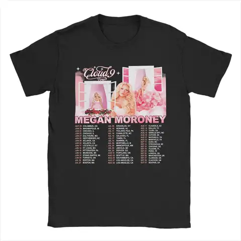 Harajuku T-Shirt Megan Moroney Cloud 9 Album 100% Cotton T Shirts  Hipster Tee Shirt for Men Summer Y2K Basic Short Sleeve Tops