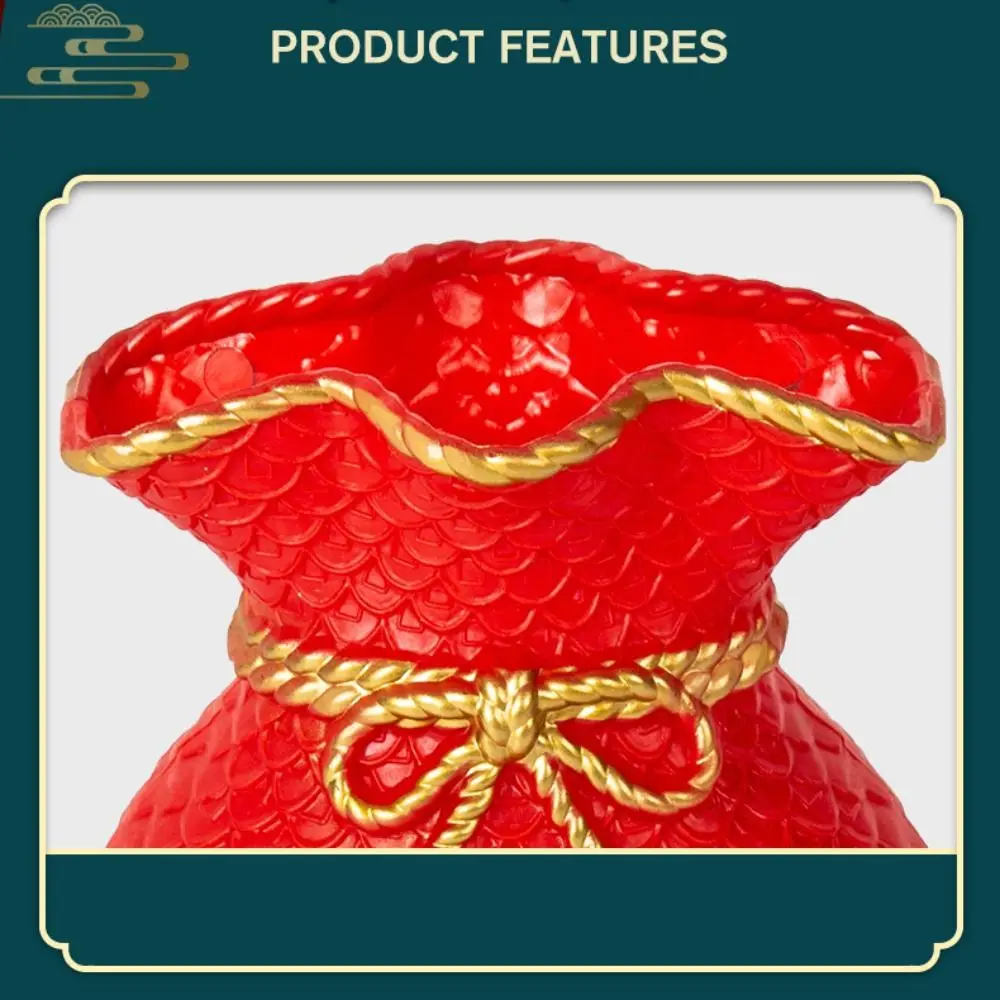 Blessed Bag Flowerpot Vase Chinese New Year Spring Festival Fortune Making Flower Arrangement Vase Plastic Festival Decoration