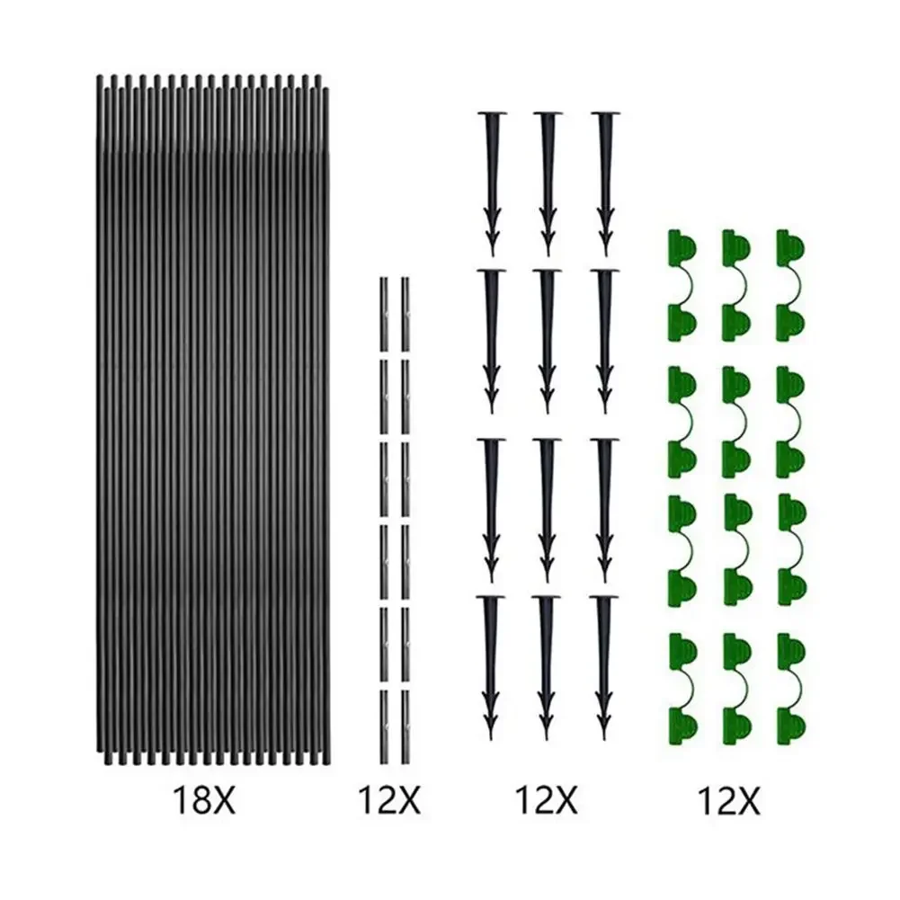 Garden Greenhouse Hoops Set Gardening Folding Fiber Rod Set Tunnel Arch Elevated Bed Row Cover Plant Cover Support Archway
