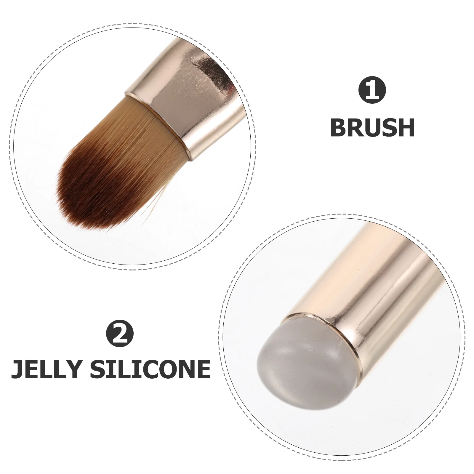 Pennello per labbra a doppia estremità da 2 pezzi Punta in silicone Testa tonda e piatta per un'applicazione precisa Miscelazione Rossetto Lucido Tinta Trucco da viaggio