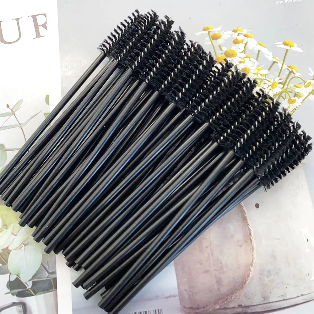 Disposable Eyelashes Makeup Brush Mascara Wands Diamond Handle Crystal Eyelash Extension Tool Supplies Applicator 5/50pcs