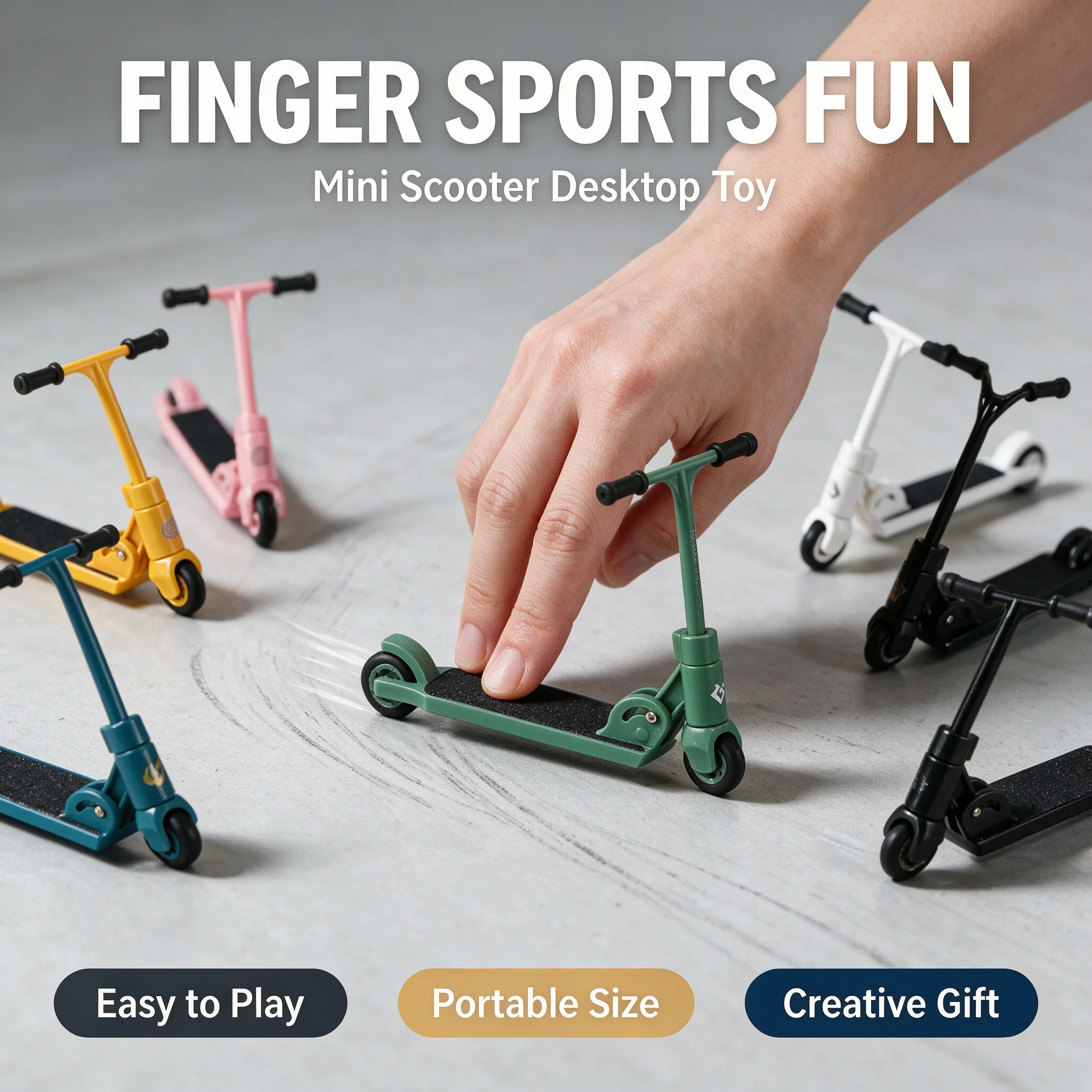 Mini Finger Scooter Finger Sport Scooter Foldable T-type Skateboards Foldable Interactive Finger Toy Creative Desktop Toy Gift